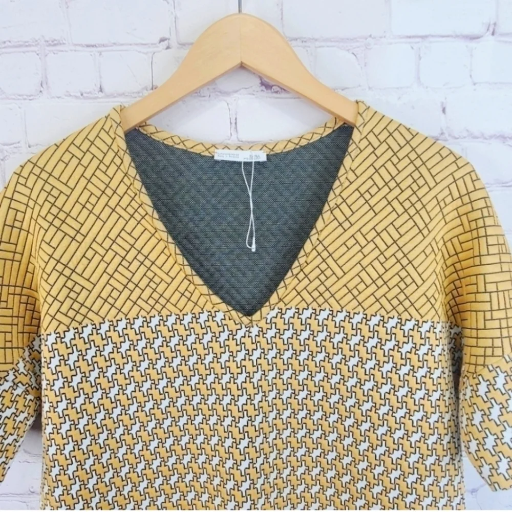 🟡 Zara🟡 NWOT 🍁 Geometric Patterned Tunic🖖 Sz S - Picture 2 of 10